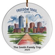 Boston Massachusetts Freedom Trail Christmas Ornament, Collection of City Travel Souvenirs for Family and Friends, Christmas Tree Ornament City Travel, Trips of The Year