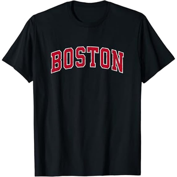 Boston Massachusetts MA Vintage Sports Design Red Design T-Shirt ...