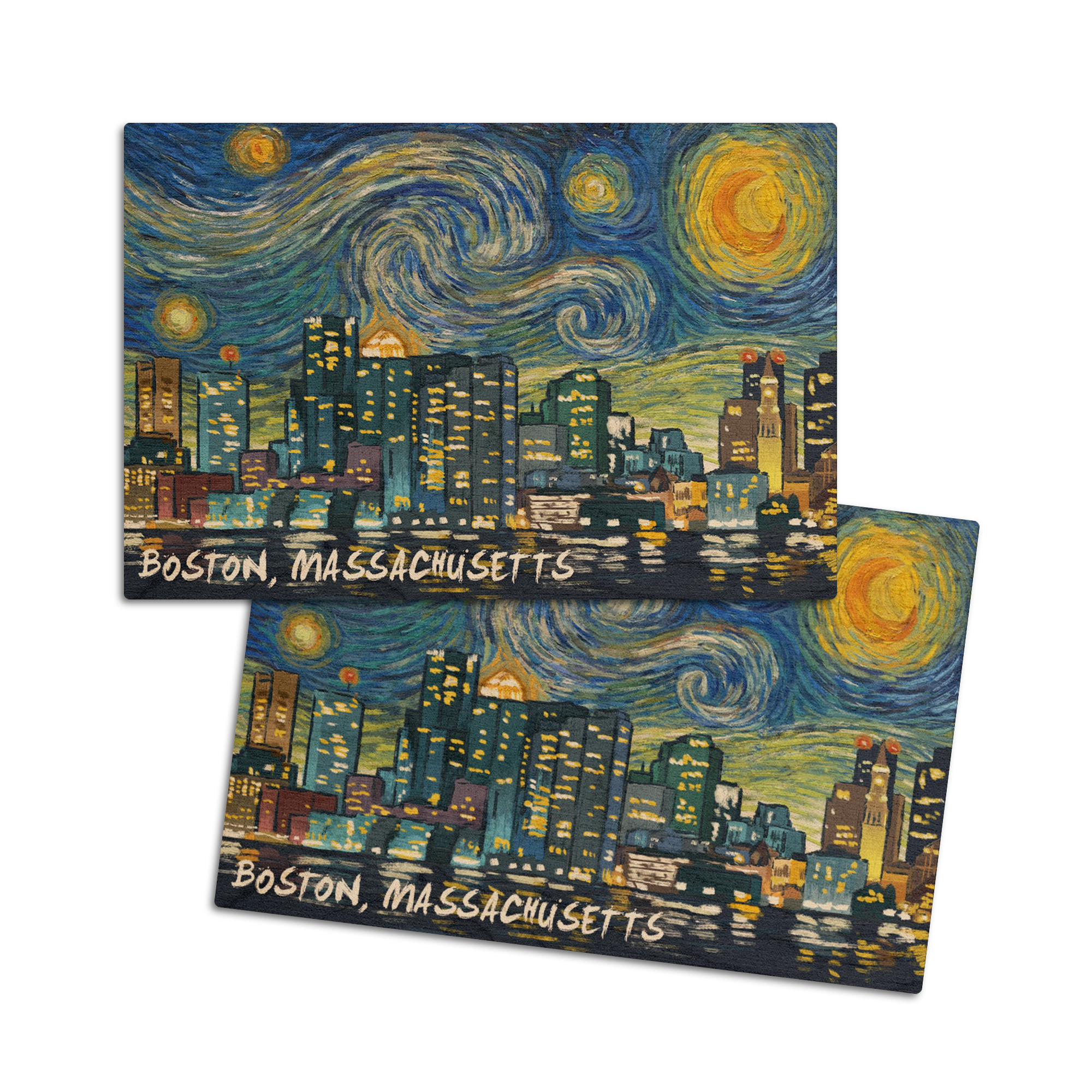 Dallas, Texas, Starry Night Series Birch Wood Wall Sign  12x18 Rustic Home Decor Ready To Hang Art