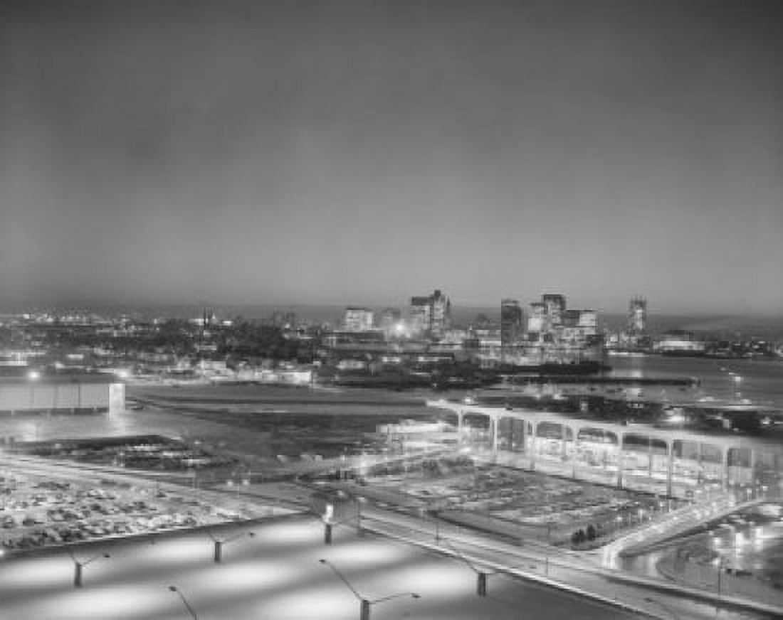 Boston Massachusetts USA cityscape at night Canvas Art - (24 x 36)