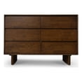 thumbnail image 1 of Boston Mid Century Modern Solid Wood Walnut Dresser with 6 Drawers, 1 of 7