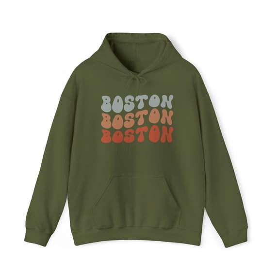 Boston Moving Away 70s Retro Hoodie, Gifts, Hooded Sweatshirt
