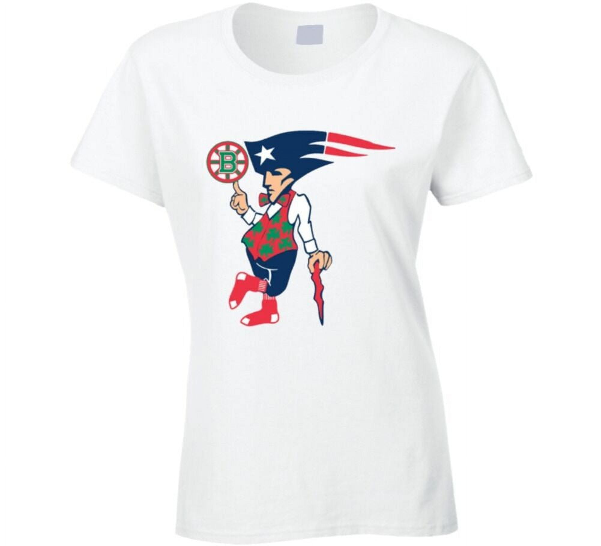 Gildan Boston New England Sports Teams T Shirt Patriots Bruins Red Sox Ladies Gift Tee Women s Size Large White