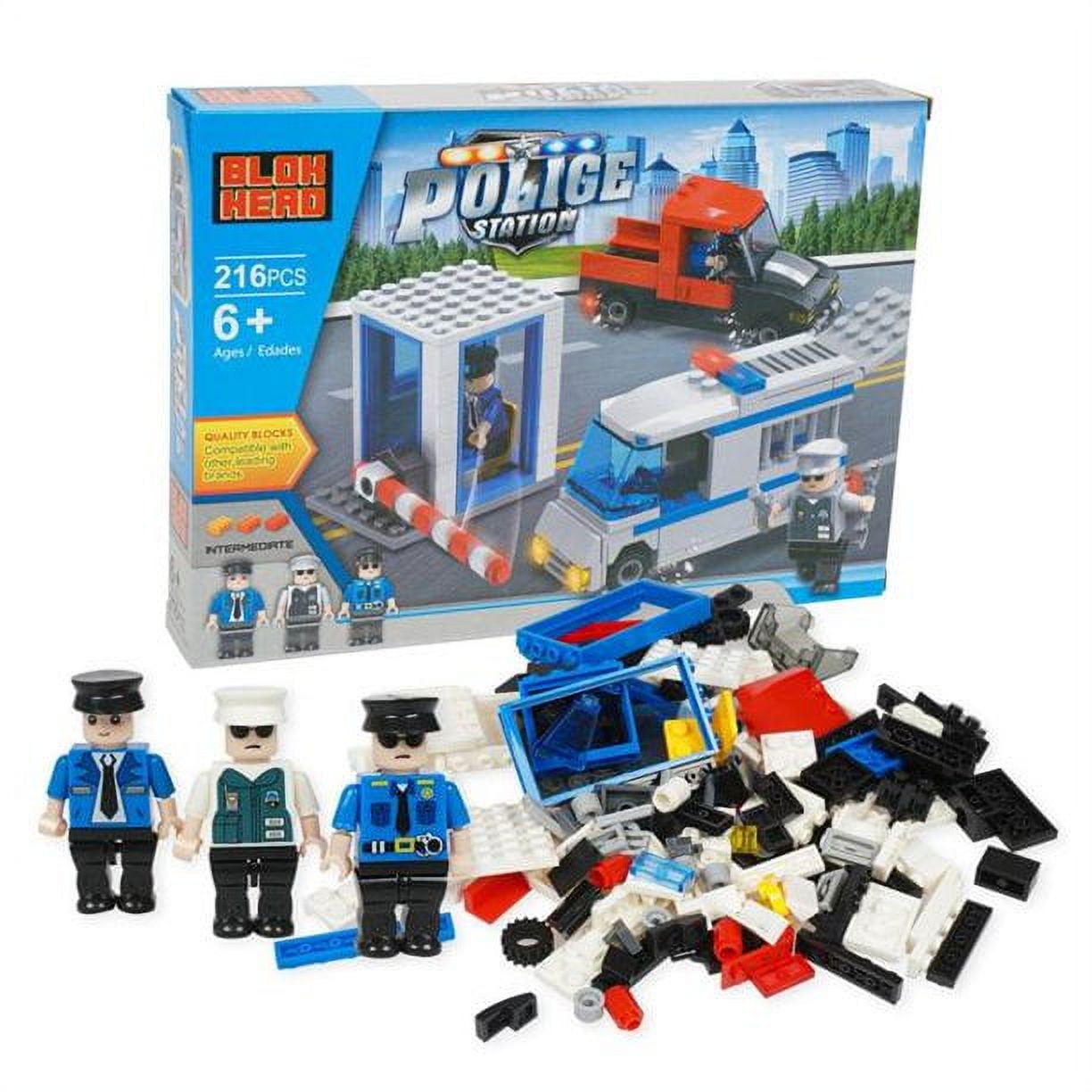 Boston Novelties Blok Head Police Station Fantasy Scene Building Playset 216 Pieces