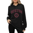 thumbnail image 1 of Boston Print Hoodies for Women Long Sleeve Hooded Sweatshirt Fall Casual Pullover Sweater, 1 of 4