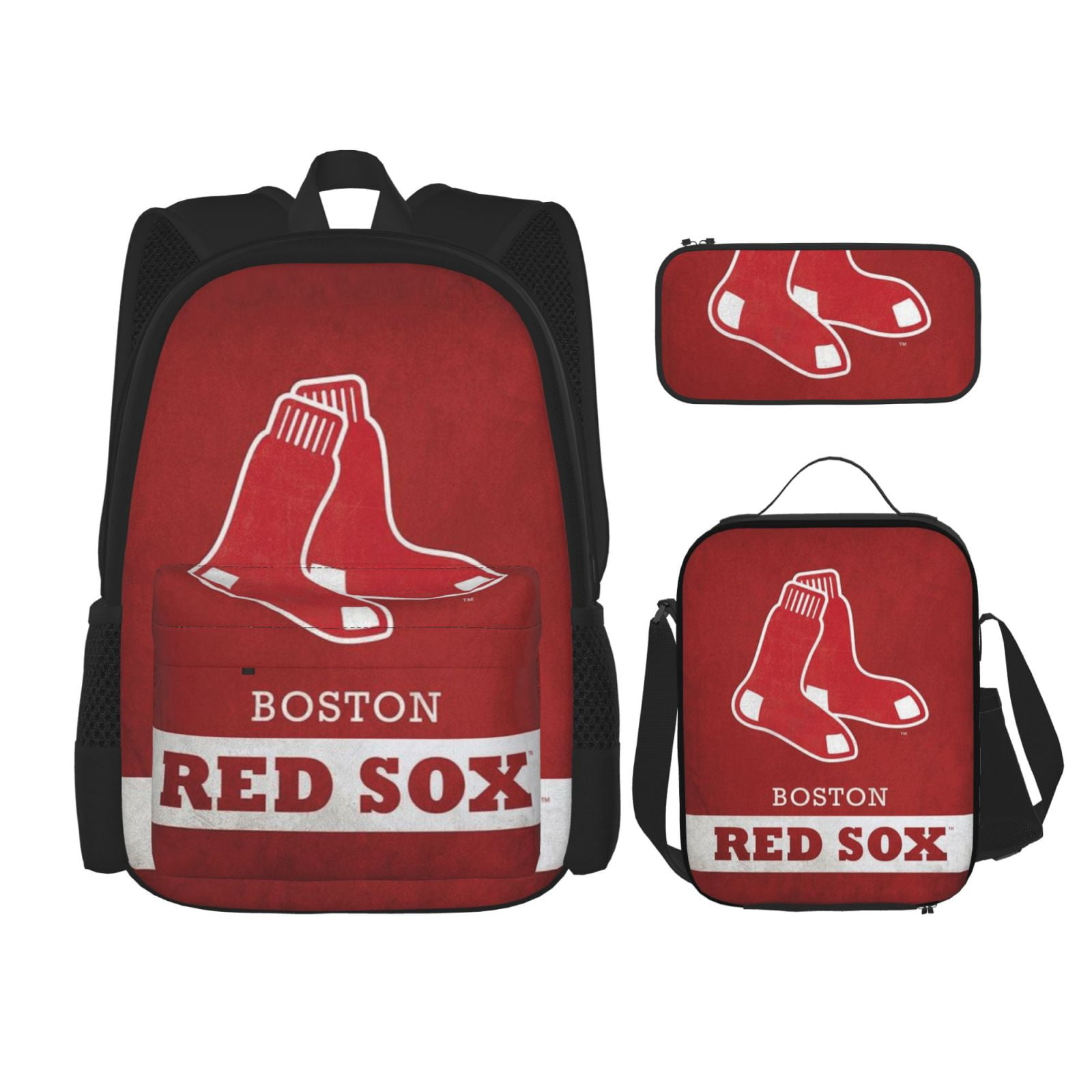 Boston Red Sox Backpack Large Capacity Multifunctional School Backpack Pencil Bag Lunch Box 3PCS SET for Boys Girls Walmart