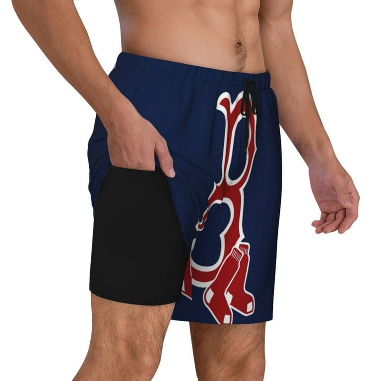 Boston Red Sox Baseball Sports Men s Beach Shorts Double deck Quick drying Casual Swim Shorts Elastic Drawstring Waist Board Trunks for Men Beach Vacations and Outdoor Activities Small Walmart