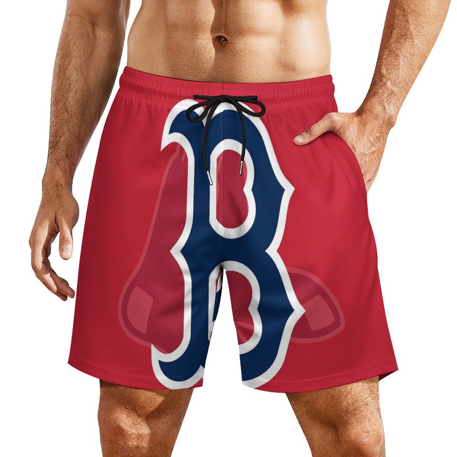 BostonRedSox Baseball Sports Men's Beach Shorts Quickdrying Casual