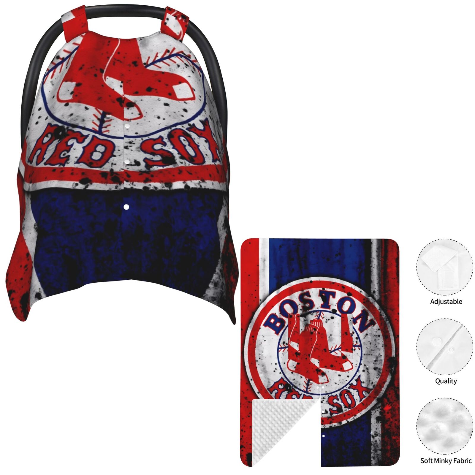 Boston_Red_Sox Car Seat Canopy and Nursing Cover Infant Seat Privacy ...