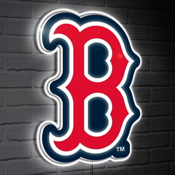 Boston Red Sox LED Team Logo Shaped Lighted Wall Sign