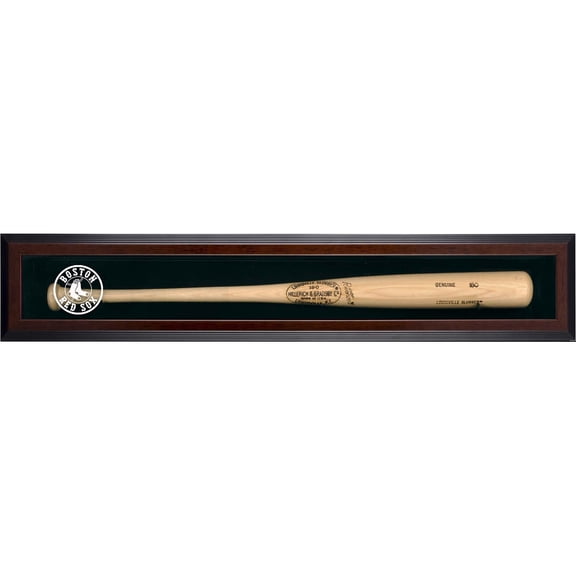 Boston Red Sox Logo Framed Single Bat Display Case - Brown