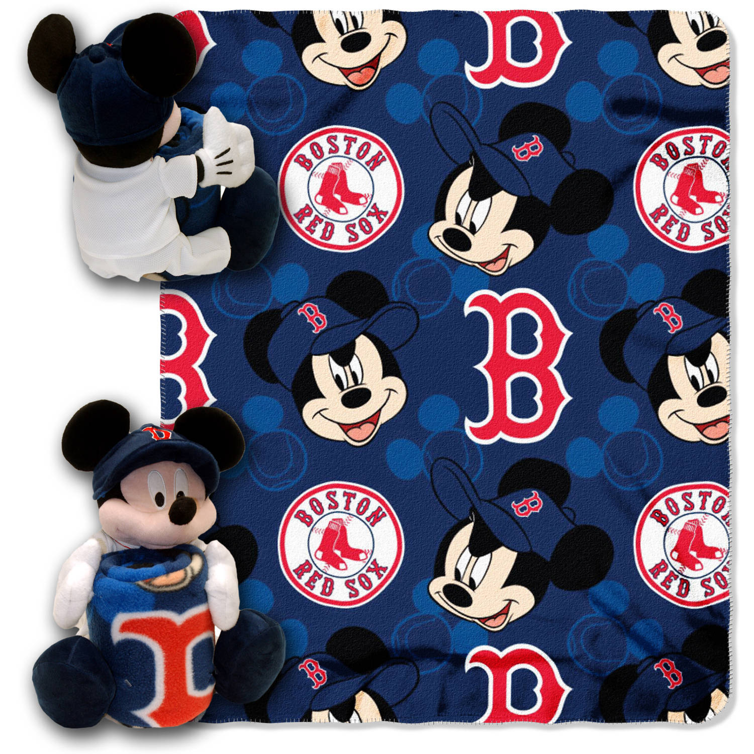 The Northwest Boston Red Sox MLB & Disney Licensed Mickey Mouse Hugger Throw Blanket