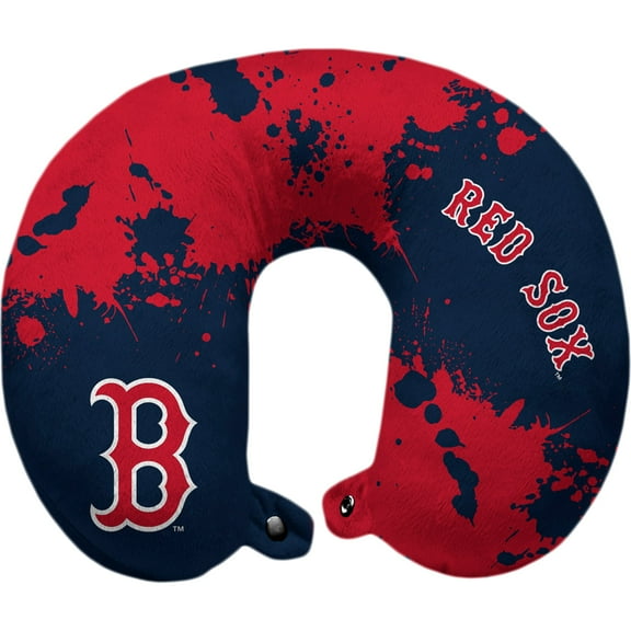 Boston Red Sox Paint Splatter Polyester Travel Pillow