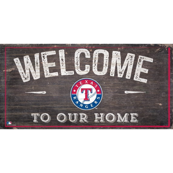 Texas Rangers 6'' x 12'' Welcome to Our Home Sign