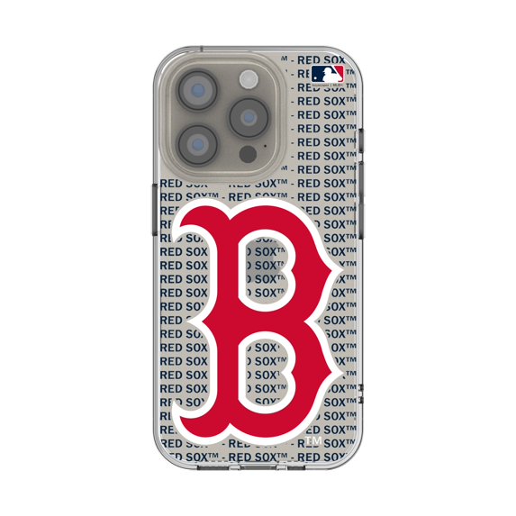 Boston Red Sox Text Backdrop Clear iPhone Case