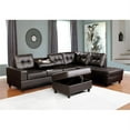 thumbnail image 1 of Boston Reversible Sectional Made with Wood Finish in Brown, 1 of 7