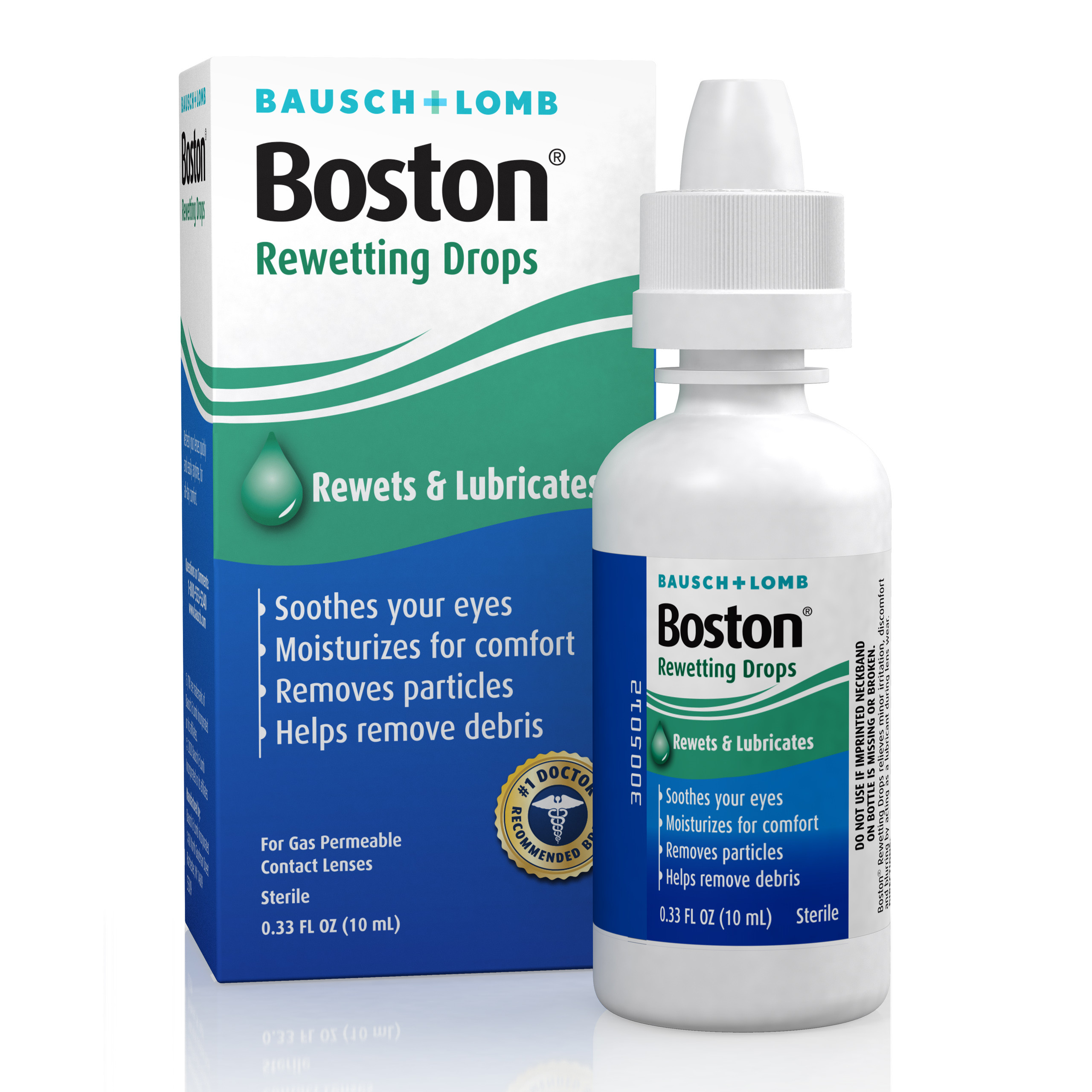 Boston® Rewetting Drops for Rigid Gas Permeable Contact Lenses - from Bausch + Lomb, 0.34 fl oz (10 mL) - image 1 of 8