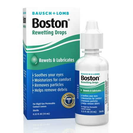 Boston Rewetting Drops for Rigid Gas Permeable Contact Lenses - from Bausch + Lomb, 0.34 fl oz (10 mL)