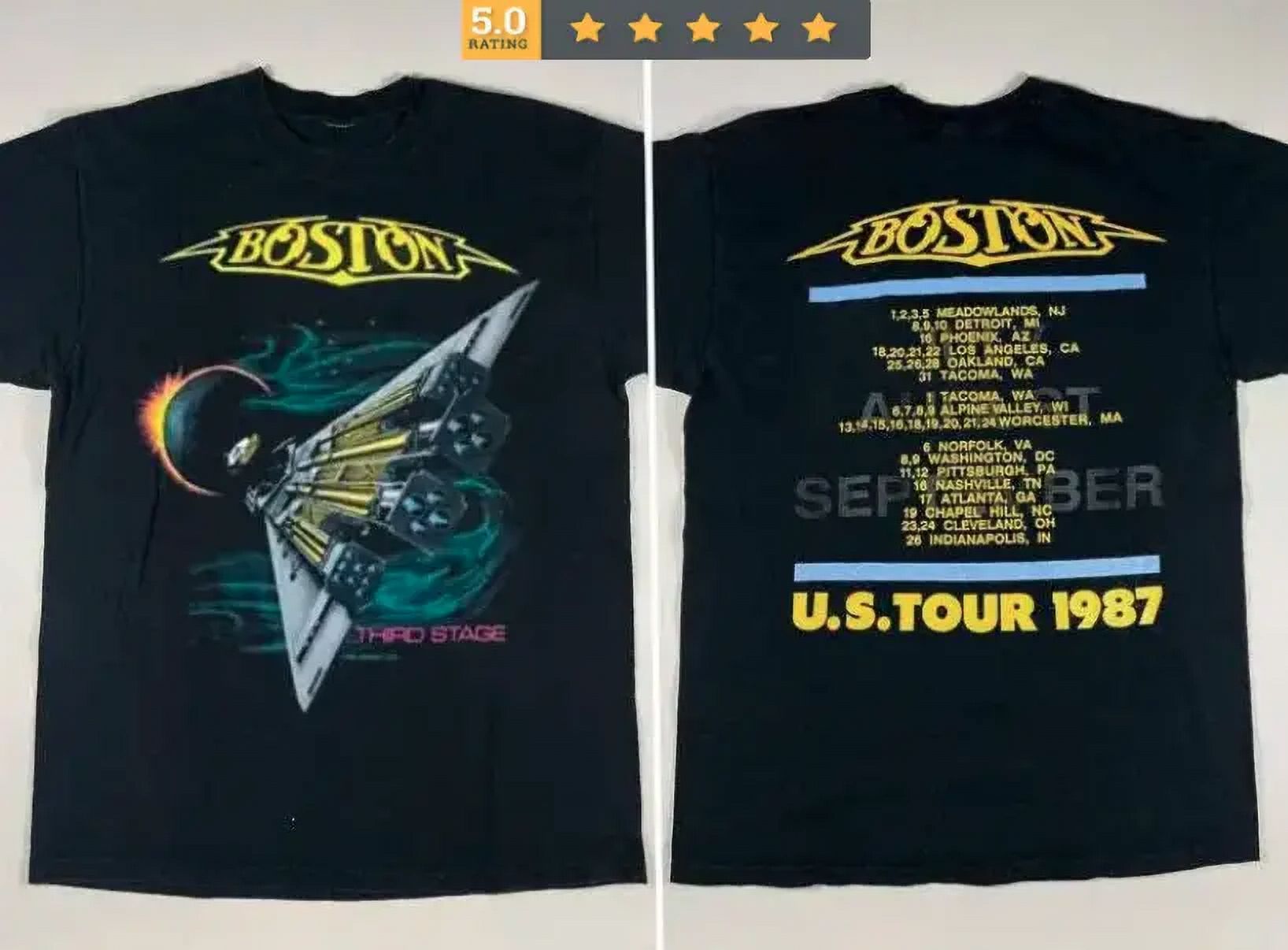 Boston Rock Band Concert Tour 1987 TShirt, Boston Band Tour Shirt Hot
