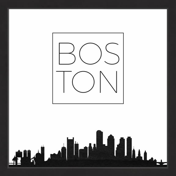 "Boston Skyline" Framed Painting Print
