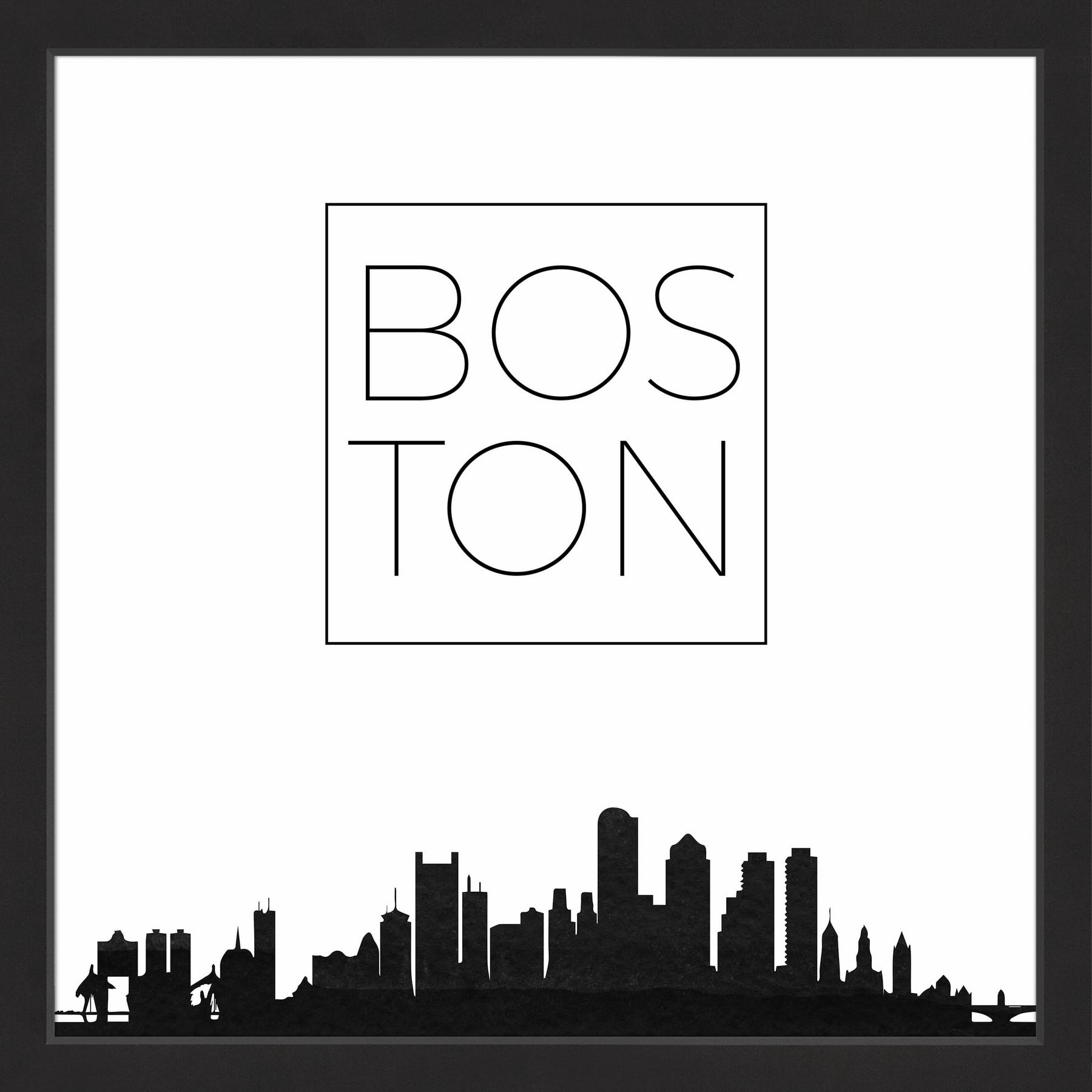 "Boston Skyline" Framed Painting Print