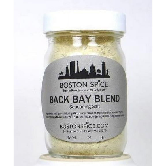 Boston Spice Back Bay Blend Handmade Seasoning Seasoned Salt for Eggs Vegetables Popcorn Poultry French Fries Potatoes Pork Beef Seafood Steak All Foods 1/2 Cup wt. 3.4oz/97g Jar