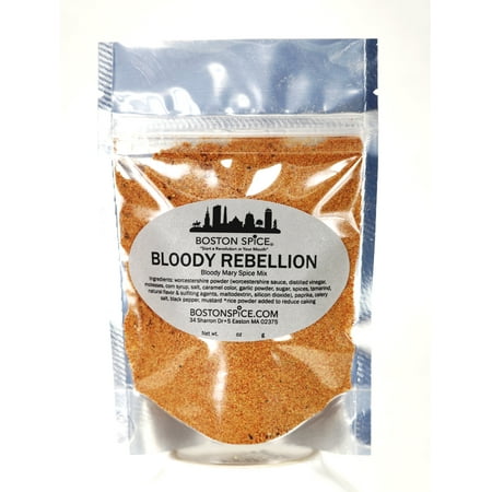 Boston Spice Bloody Rebellion Handmade Gourmet Bloody Mary's Cocktail Drink Beverage Seasoning Mix Spice Blend Just Mix with Vodka Vegetable or Tomato Juice Lime 1/2 Cup Spice 2.3oz/67g