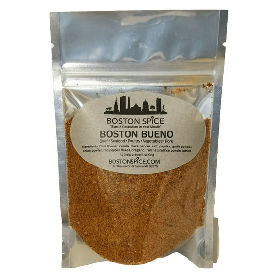 Boston Spice Boston Bueno Handmade Southwest Southwestern Mexican Fajita Taco Burrito Quesadilla Stir Fry Seasoning Pork Shrimp Vegetables Seafood Chicken Poultry Beef 1/4 Cup wt. 1.2oz/36g