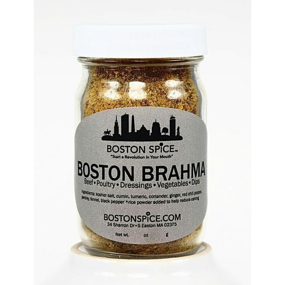 Boston Spice Boston Brahma Handmade Gourmet Indian Dry Seasoning Rub Blend Beef Poultry Salad Dressings Vegetables Chicken Steak Grilled Roasted Wings Barbecue Baked Smoker 1/2 Cup Spice wt. 2.3oz/65g