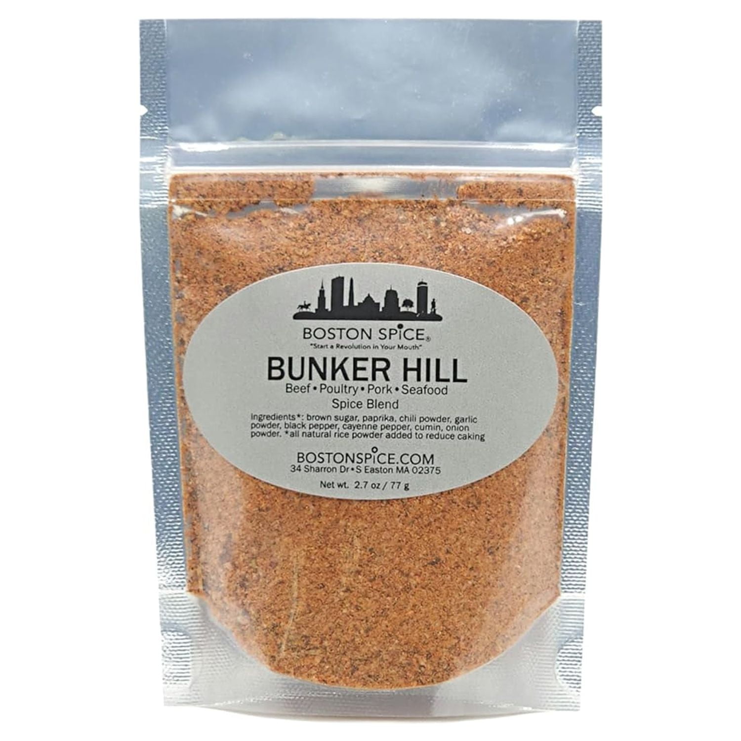 Boston Spice Bunker Hill Handmade Gourmet Barbecue Seasoning Blend Beef Poultry Seafood Pork Vegetables Smoking Smoker Fish Steak Ribs BBQ Grill Grilling Oven Roasting 1 4 Cup Spice wt. 1.3oz 39g Walm...
