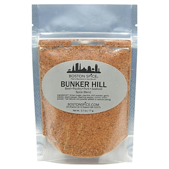 Boston Spice Bunker Hill Handmade Gourmet Barbecue Seasoning Blend Beef Poultry Seafood Pork Vegetables Smoking Smoker Fish Steak Ribs BBQ Grill Grilling Oven Roasting 1/4 Cup Spice wt. 1.3oz/39g