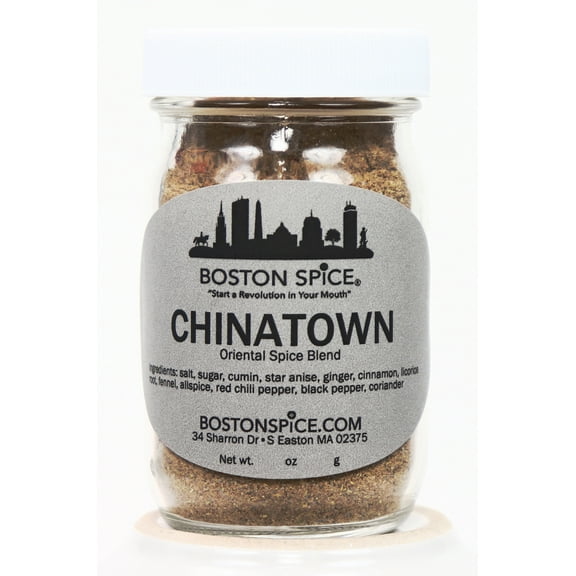 Boston Spice Chinatown Handmade Gourmet Oriental Asian Chinese Seasoning Blend Beef Chicken Poultry Steak Pork Barbecue Vegetables Popcorn Dips BBQ Grilling Baked Roast 1/2 Cup Jar wt. 2.6oz/75g