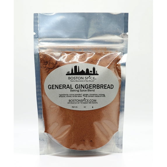 Boston Spice General Gingerbread Gourmet Baking Spice Blend Piernicki Pierniczki Lebkuchen Pfefferkuchen Cookies Cakes Pie Cupcakes Fudge Hot Chocolate Ginger Bread Handmade 1/4 Cup wt. 0.8oz/24g