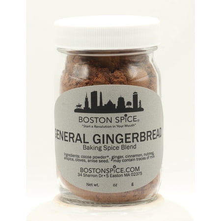 Boston Spice General Gingerbread Gourmet Baking Spice Blend Piernicki Pierniczki Lebkuchen Pfefferkuchen Cookies Cakes Pie Cupcakes Fudge Hot Chocolate Ginger Bread 1/2 Cup Jar wt. 1.7oz/49g