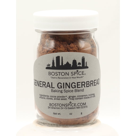 Boston Spice General Gingerbread Gourmet Baking Spice Blend Piernicki Pierniczki Lebkuchen Pfefferkuchen Cookies Cakes Pie Cupcakes Fudge Hot Chocolate Ginger Bread 1/2 Cup Jar wt. 1.7oz/49g