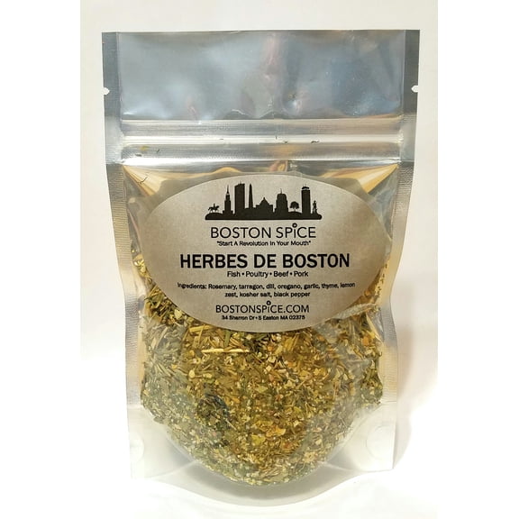 Boston Spice Herbes De Boston Herbes De Provence Handmade Herbal Gourmet Seasoning Blend Beef Steak Pork Seafood Fish Vegetables Potatoes Poultry Chicken Smoker Grilling 1/2 Cup wt 1.7oz/50g