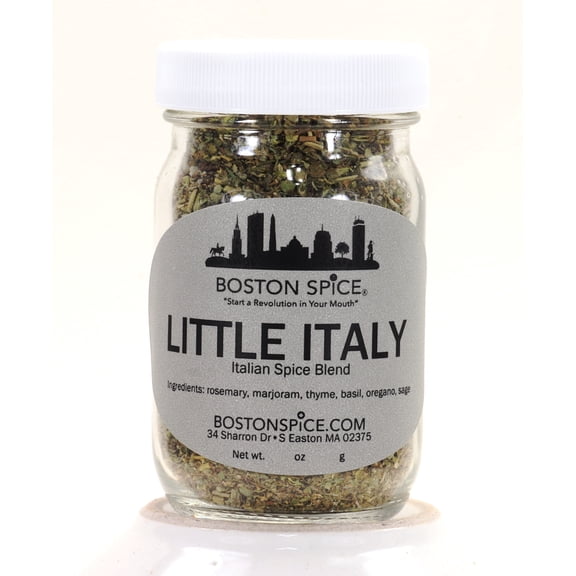 Boston Spice Little Italy Italian Gourmet Seasoning Blend Use In Dips Pasta Sauces Garlic Butter Bread Pizza Vegetables Corn Potatoes Cheese Balls Oils Salad Dressings 1/2 Cup Jar wt. 0.8oz/23g