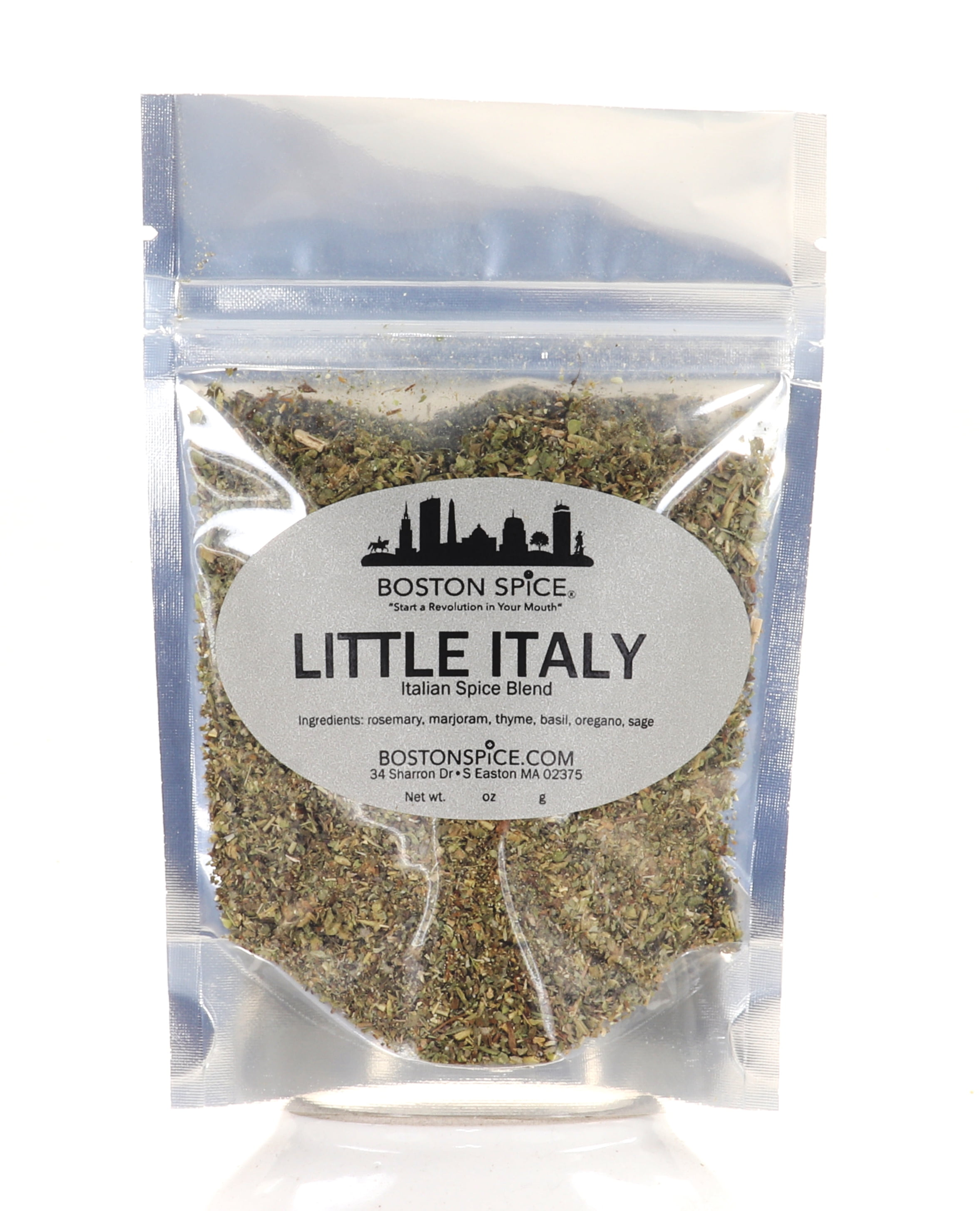 Boston Spice Little Italy Italian Gourmet Seasoning Blend Use In Dips Pasta Sauces Garlic Butter Bread Pizza Vegetables Corn Potatoes Cheese Balls Oils Salad Dressings 1/4 Cup wt. 0.4oz/11g