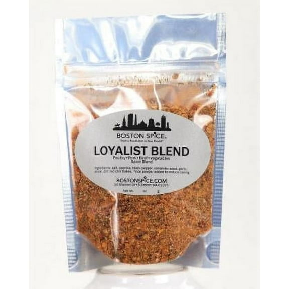 Boston Spice Loyalist Blend Handmade Montreal Steak Seasoning Rub Poultry Chops Pork Vegetables Beef Chicken Turkey Ribs Smoker Grilling BBQ Bake Barbeque 1/2 Cup Spice wt. 2.4oz/70g