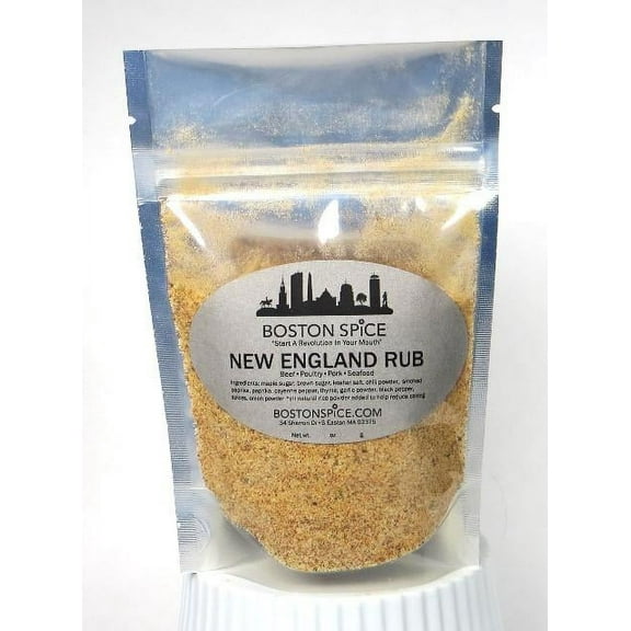 Boston Spice New England Rub Barbecue Handmade Gourmet Seasoning Dry Rubs Steak for Beef Pork Poultry Seafood Ribs Roast Vegetables Smoker Grilling BBQ 1/4 Cup wt. 1.5oz/44g