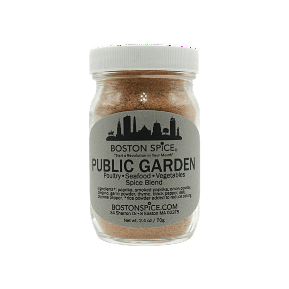 Boston Spice Public Garden Handmade Dry Rub Seasoning Blend Vegetables Potatoes Poultry Chicken Seafood Grilled Sauteed Grilled BBQ Grill Oven Baked Roasted Crab Cakes 1/2 Cup Spice wt. 2.4oz/70g Jar