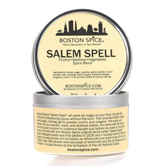Boston Spice Salem Spell Homemade Blackening Seasoning Blend Beef Poultry Fish Turkey Steak Breasts Wings Legs Grilling Barbecue Smoker Dry Rub Vegetables Seafood Shrimp 1 Cup wt. 5.3oz/152g Tin