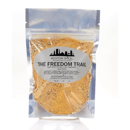 Boston Spice The Freedom Trail Gourmet Handmade Seasoning Blend Pork Ribs Steak Beef Poultry Chicken Fish Vegetables Grill Bake Barbecue 1 cup Pouch wt. 6.9oz/198g