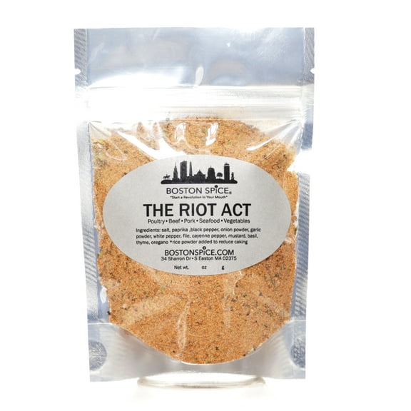 Boston Spice The Riot Act Gourmet Seasoning Blend Dry Rub Poultry Chicken Beef Meat Steak Seafood Fish Vegetables Smoked BBQ Grill Grilling Barbecue Camping Cookout Baked 1/4 Cup Spice 1.3oz/38g