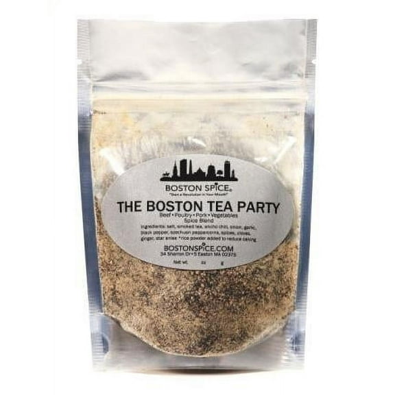 Boston Spice The Boston Tea Party Handmade Gourmet Seasoning Blend Lapsang Souchong Dry Rub Beef Steak Ribs Pork Poultry Wings Chicken Turkey Vegetables Oven BBQ Smoker Grilling 1 Cup wt. 6.3oz/179g