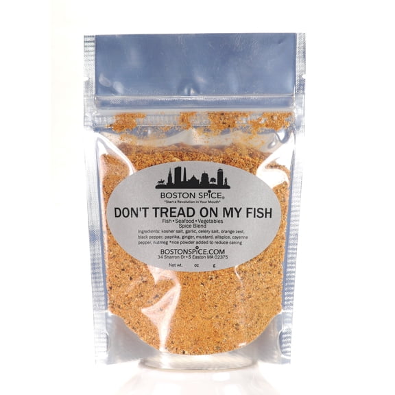 Boston Spice Don't Tread On My Fish Handmade Seafood Dry Rub Blend Cod Haddock Salmon Halibut Swordfish Shrimp Bass Trout Grilled Grill Bake Baked BBQ Barbecue Grilling 1/2 Cup 3oz/86g