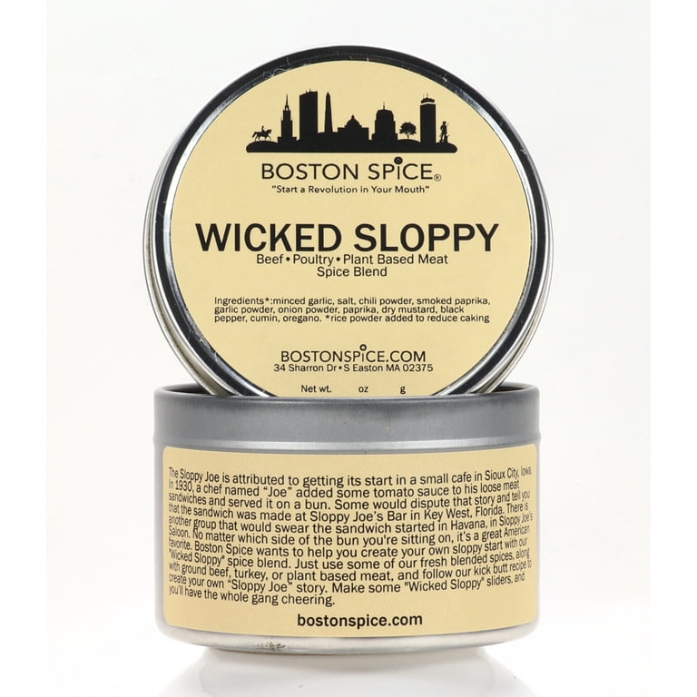 Boston Spice Wicked Sloppy Joe Sandwich Seasoning Blend For Poultry Beef  Pork & Meatless Plant Based Proteins Also For Pasta Sauce and rubbed on  Pork