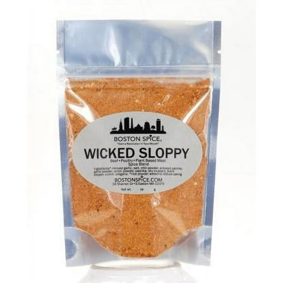 Boston Spice Wicked Sloppy Joe Sandwich Seasoning Blend For Poultry Beef Pork & Meatless Plant Based Proteins Also For Pasta Sauce 1/2 Cup Pouch wt. 2.7oz/78g