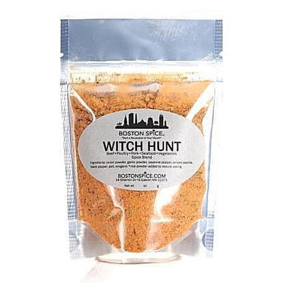 Boston Spice Witch Hunt Handmade Seasoning Blend Beef Steak Pork Poultry Chicken Ribs Seafood Fish Vegetables Wings Grilling Barbecue Smoker Dry Rub Meat Turkey Blackening 1/2 Cup wt. 2.7oz/78g