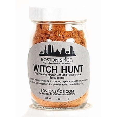 Boston Spice Witch Hunt Handmade Seasoning Blend Beef Steak Pork Poultry Chicken Ribs Seafood Fish Vegetables Wings Grilling Barbecue Smoker Dry Rub Meat Turkey Blackening 1/2 Cup wt. 2.7oz/78g Jar